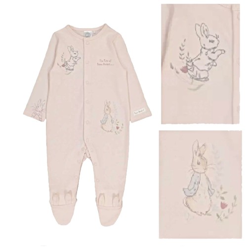 Peter Rabbit Pink Girls Sleepsuit