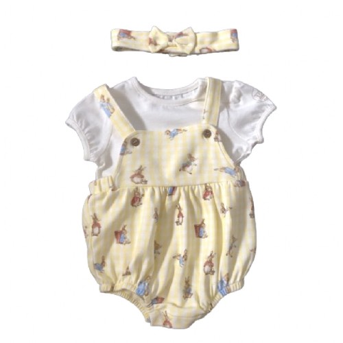 Peter Rabbit Pattern Romper And Headband Set