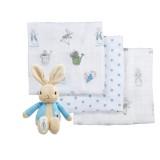 Peter Rabbit  Soft Toy And Muslins Gift Set
