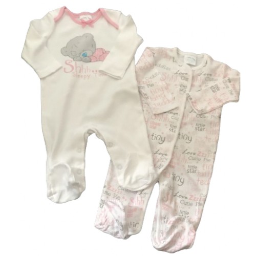 Tiny Tatty Ted 2 Sleepsuits