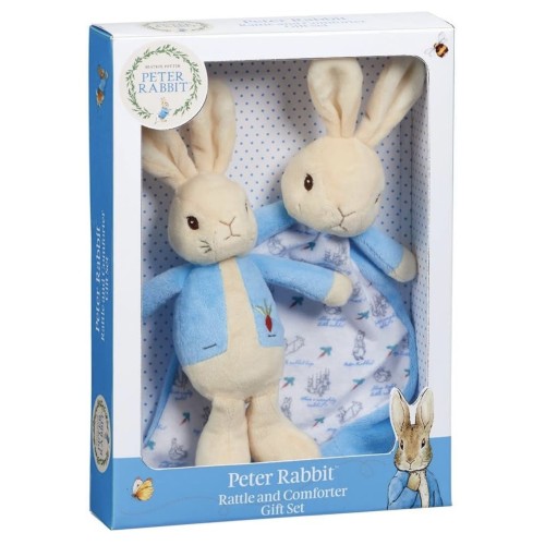 Peter Rabbit Rattle and Comfort Blanket Baby Gift Set