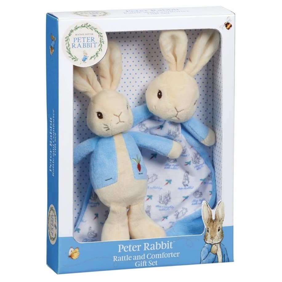 Peter Rabbit Rattle and Comfort Blanket Baby Gift Set