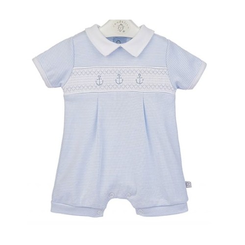 Blue Anchor Smocked Romper