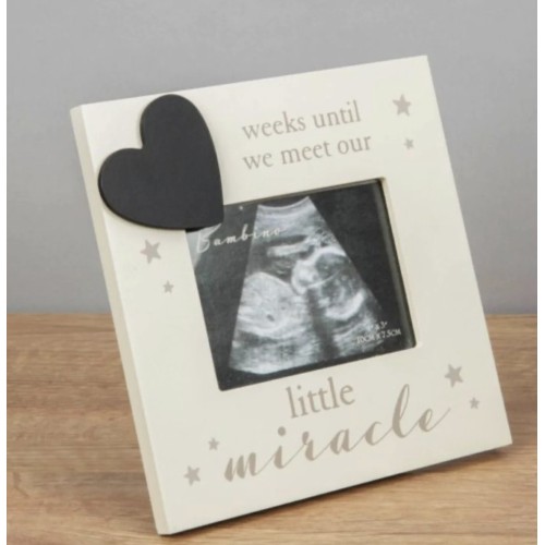 Our  Little Miracle' Scan Countdown Photo Frame '... weeks until we meet"