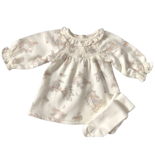 Cream Print Peter Rabbit And tights