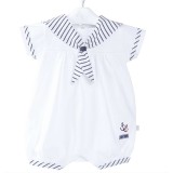 White Navy Luxury  Sailor Suit Romper