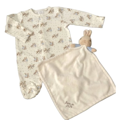 Peter Rabbit Unisex  Sleepsuit And Comfort Blanket Born in 2024