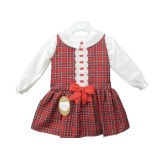 Spanish Style Red Tartan Dress with Blouse