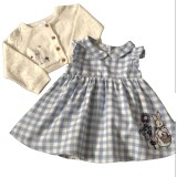 Peter Rabbit Blue Checked Dress And Cream Cardigan
