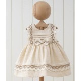 Lace detail Beige Dress