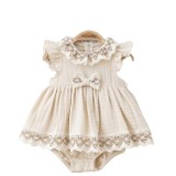 Beige Muslin Look Dress Set