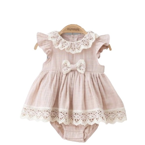 Woven Dress With Frill With Interlocking Knickers