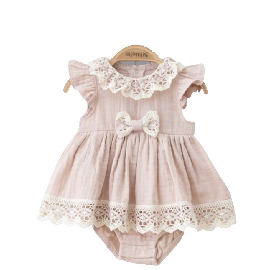 Woven Dress With Frill With Interlocking Knickers