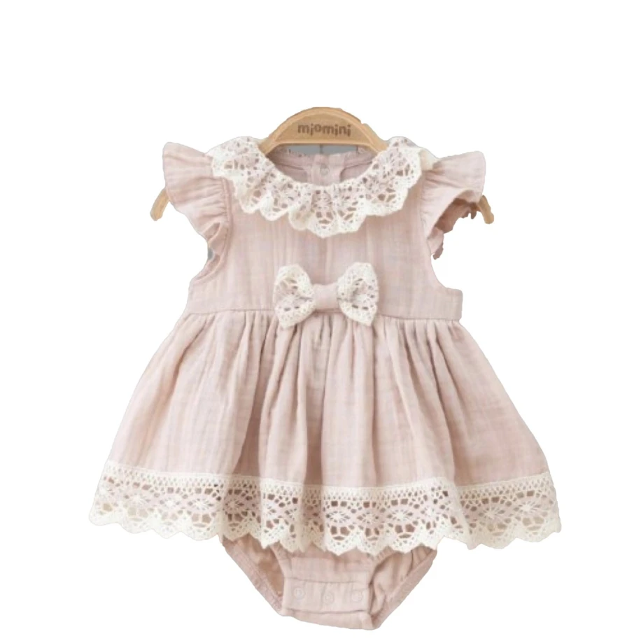 Woven Dress With Frill With Interlocking Knickers
