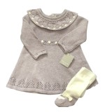 Purple Knitted Dress /Tights Set