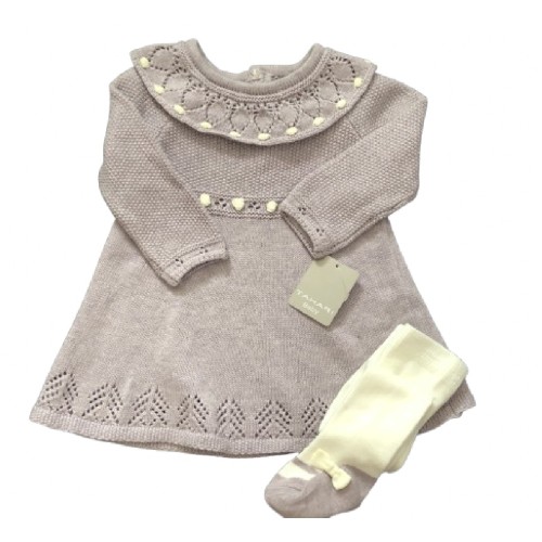 Purple Knitted Dress /Tights Set