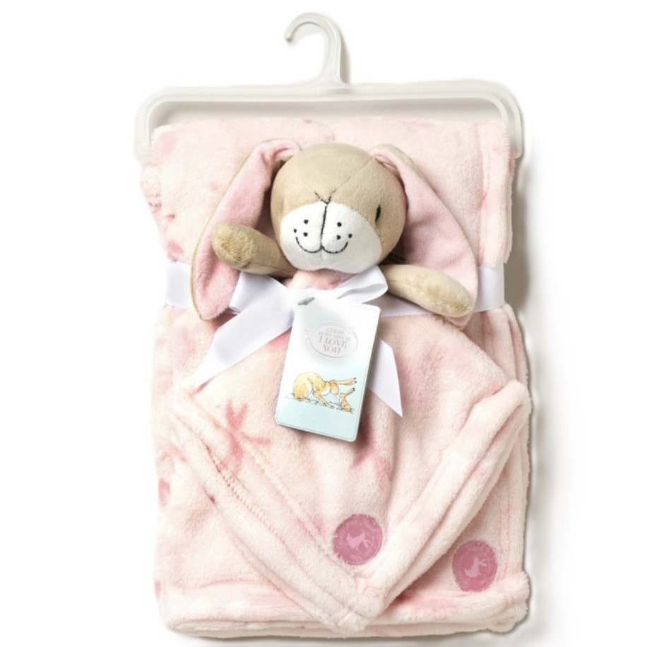 Baby Pink Guess How Much I Love You Blanket and Comforter