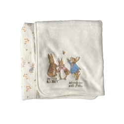 Peter Rabbit Fluffy 2 Sided Patterned Baby Blanket