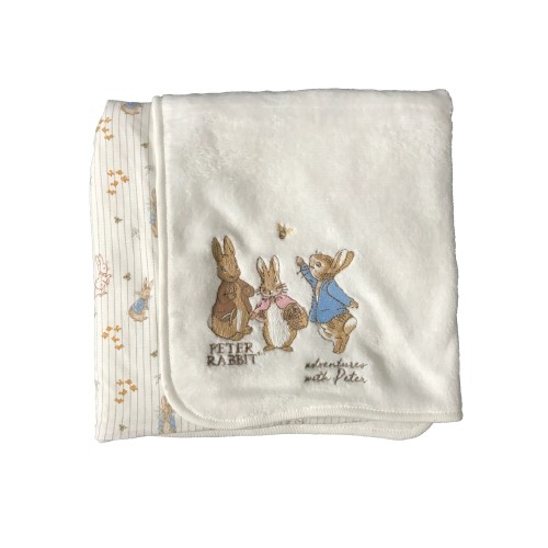 Peter Rabbit Fluffy 2 Sided Baby Blanket