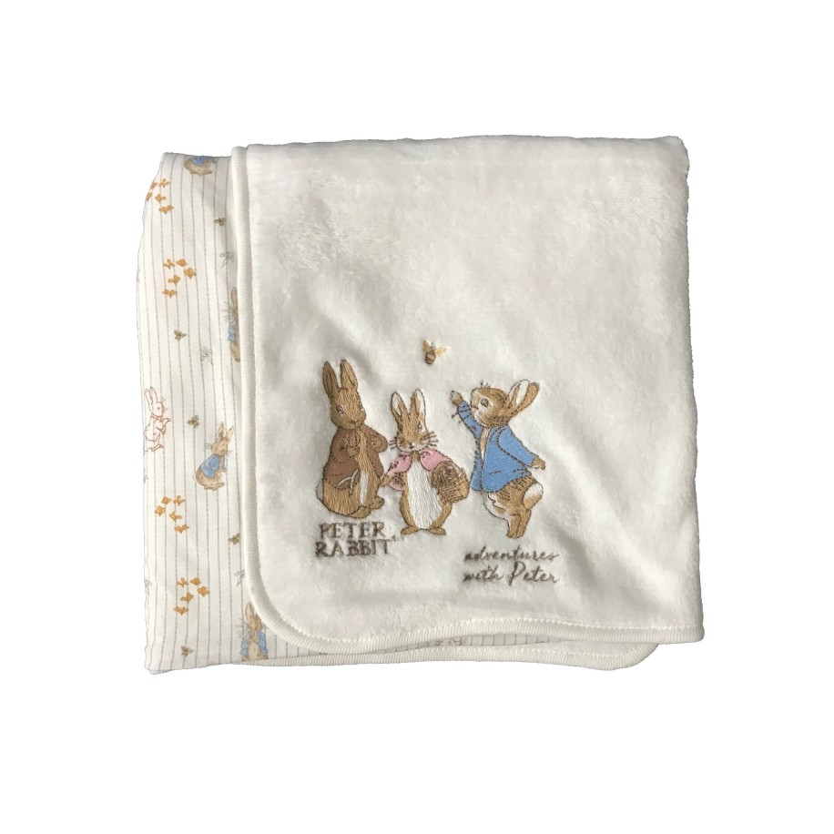 Peter Rabbit Fluffy 2 Sided Baby Blanket