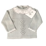 Grey Knitted Top And Trouser Set