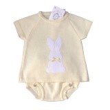 Lemon Knitted Bunny Top And Knicker Set