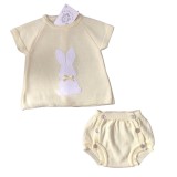 Lemon Knitted Bunny Top And Knicker Set
