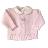 Pink Knitted Top And Trousers Hat Set