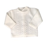 Knitted White Top And Trousers Set