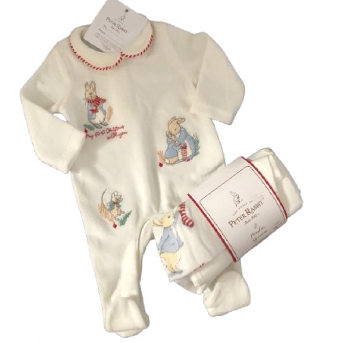 Peter Rabbit My First Christmas Sleepsuit And 2 Muslins