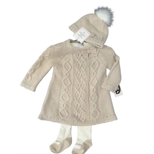 Beige Knitted Dress Hat and Tights