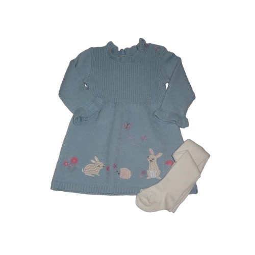Knitted Rabbit Dress & Tights