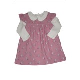 Pink Pattern Pinafore Dress