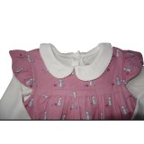 Pink Pattern Pinafore Dress
