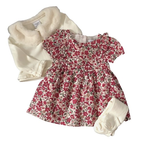 Dress Cardigan & Tights Outfit