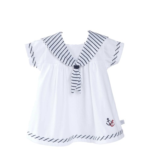 White Cotton Sailor Dress