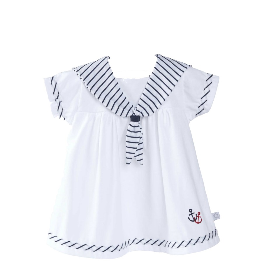White Cotton Sailor Dress