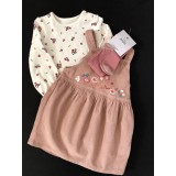 Dusty Pink Dress Top And Matching Tights