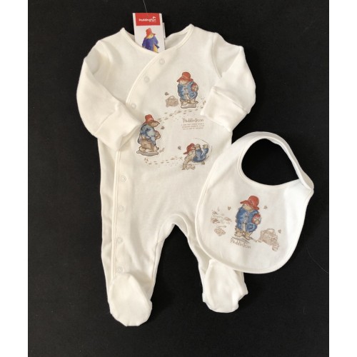 Paddington Bear Sleepsuit And Bib Set