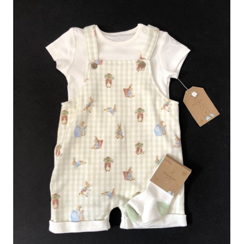 Peter Rabbit Green Dungaree Set