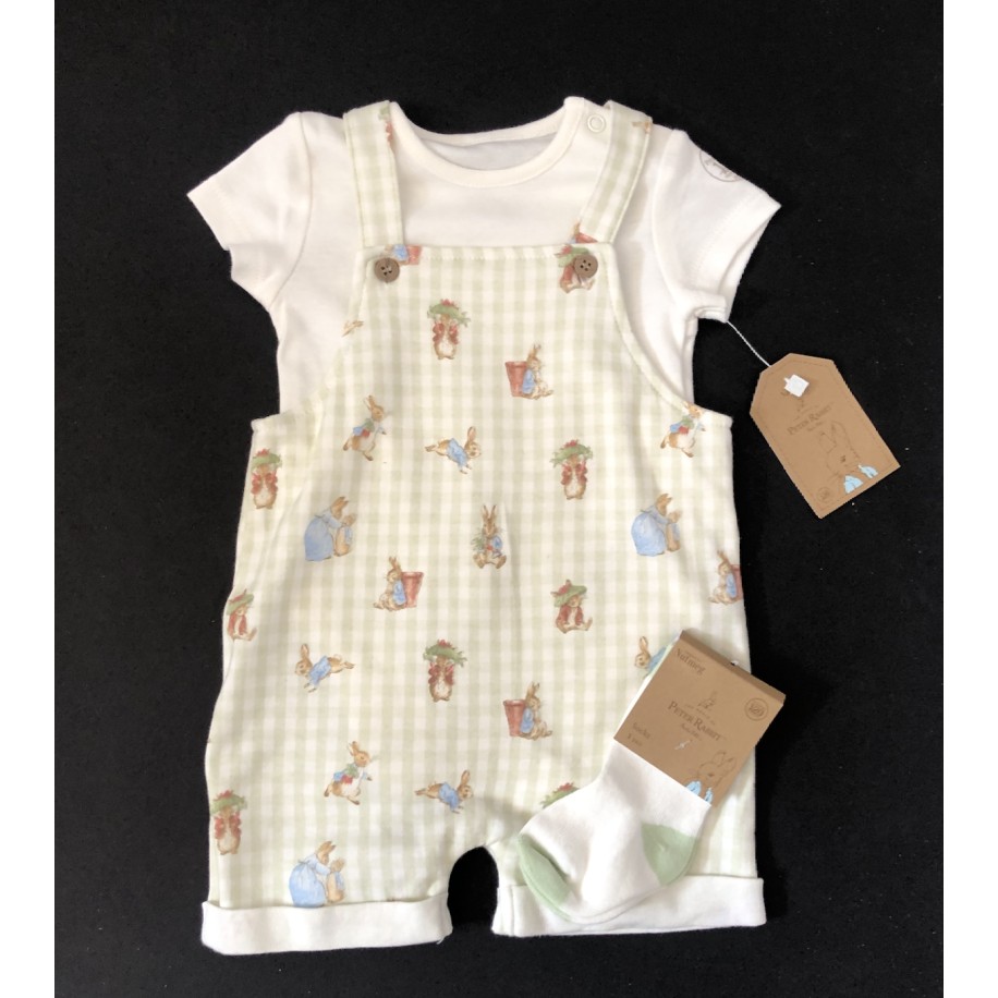 Peter Rabbit Green Dungaree Set