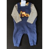 Jojo Maman Bebe Blue Dungarees Set