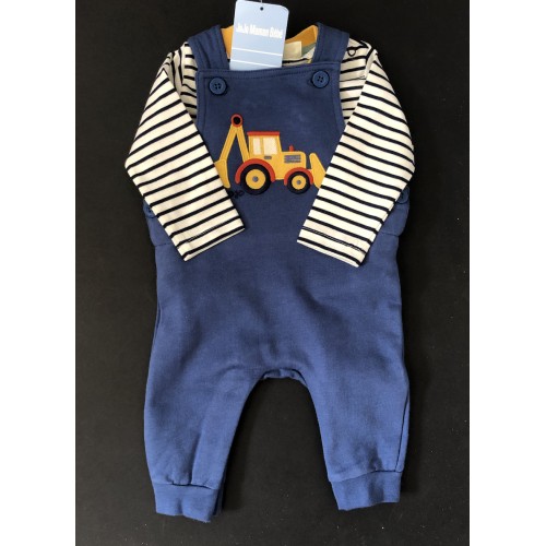 Jojo Maman Bebe Blue Dungarees Set