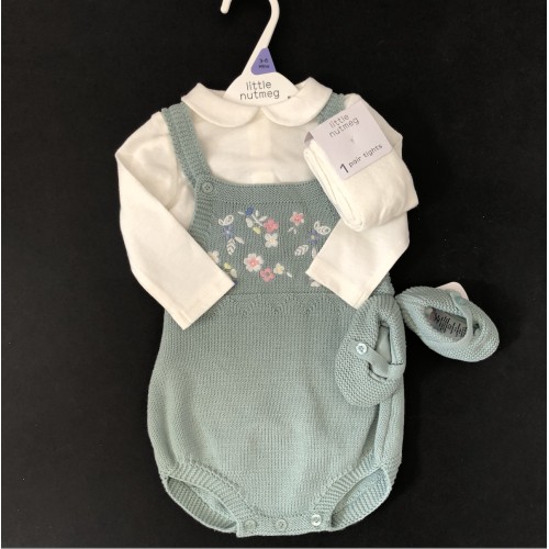Green Romper Tights Shoes Set