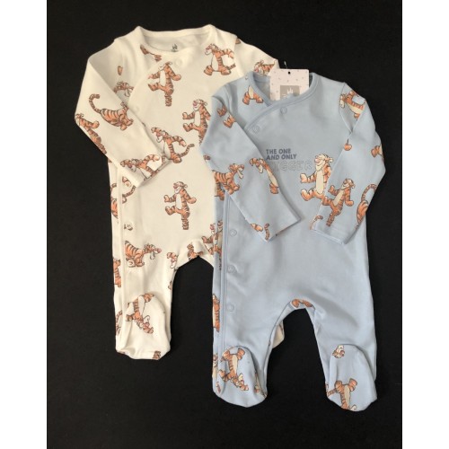 Tigger 2 x Sleepsuit Babygrow Romper