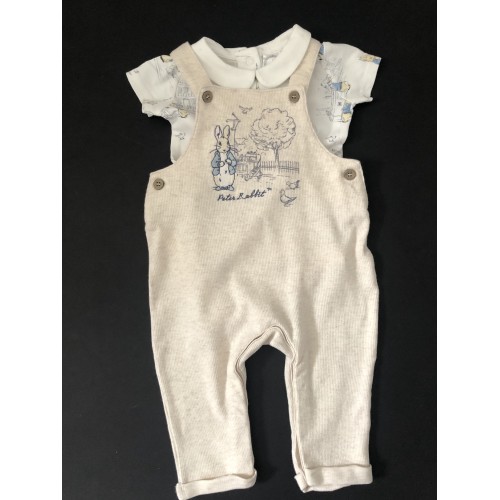 Peter Rabbit Beige Dungarees Set