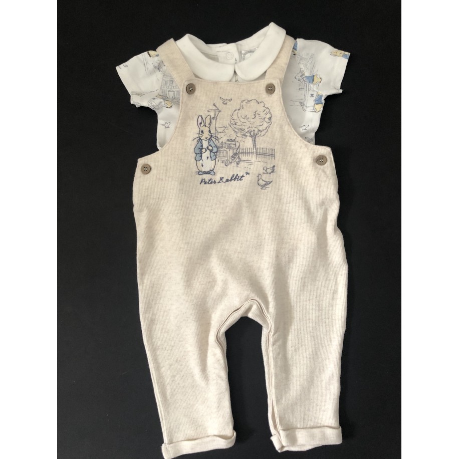 Peter Rabbit Beige Dungarees Set