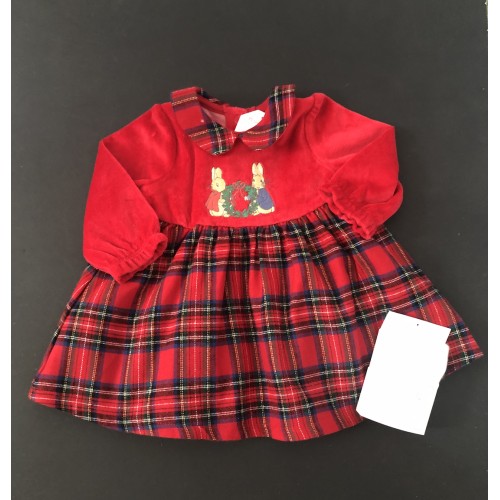 Peter Rabbit Red Tartan Dress With Tights