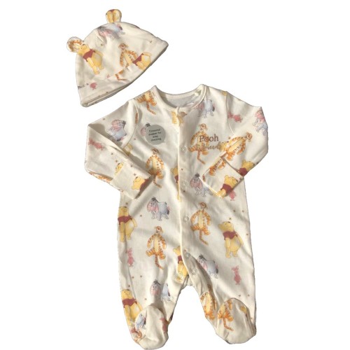 Winnie the Pooh Unisex Sleepsuit and Hat