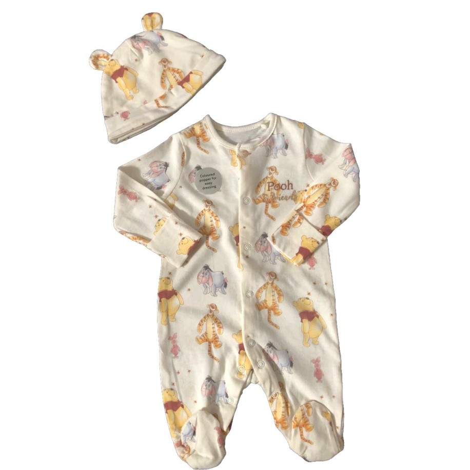 Winnie the Pooh Unisex Sleepsuit and Hat
